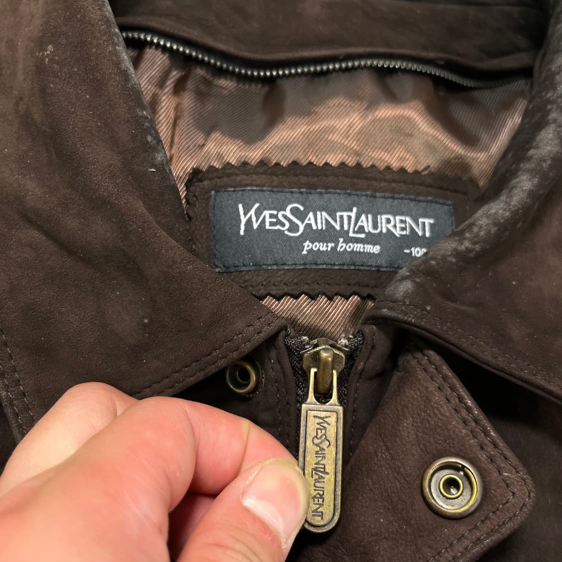 100 입생로랑 90s 스웨이드 블루종 자켓 상품이미지3