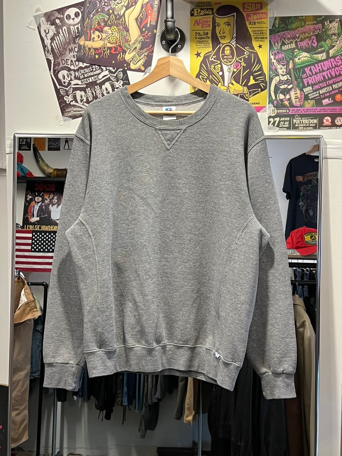 [L] 러셀 애슬레틱 빈티지 무지 맨투맨 헤더그레이 크루넥 스웻셔츠 상품이미지10