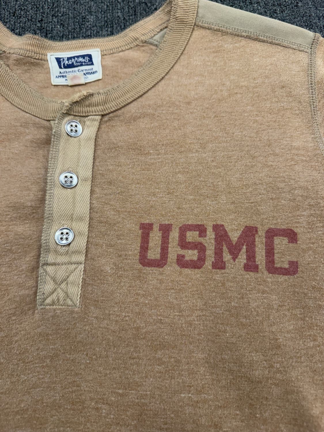 XS) 페로우즈 빈티지 헨리넥 반팔 티셔츠 상품이미지3