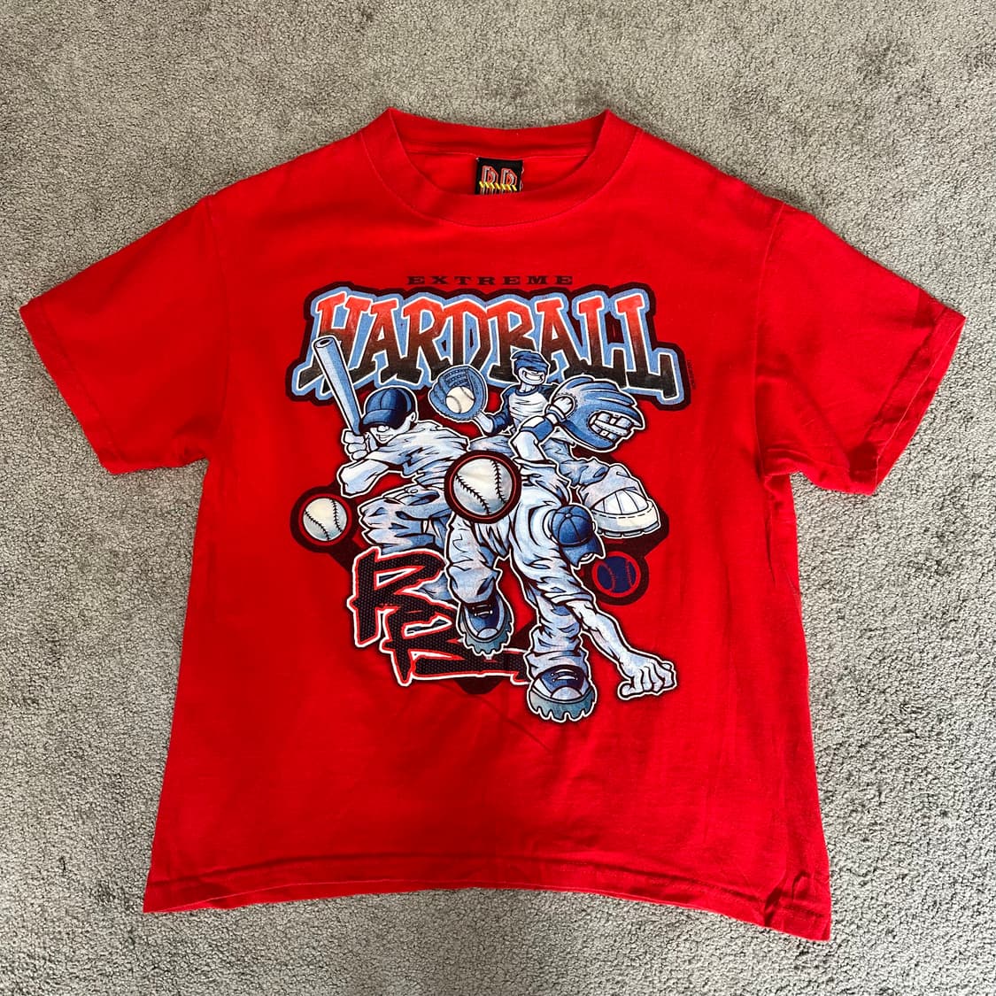 빈티지 00s Rude Boyz 프린팅 미디크롭 반팔티L 상품이미지1