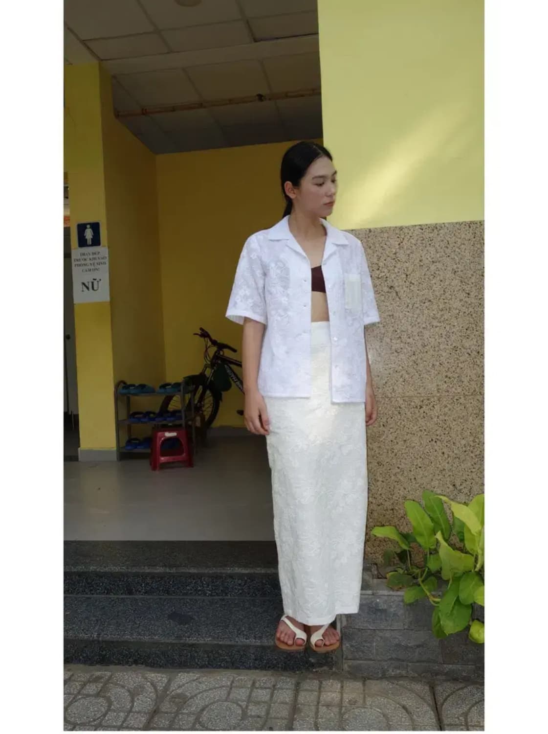 TEAK EMBROIDERY COTTON LONG SKIRT 상품이미지1