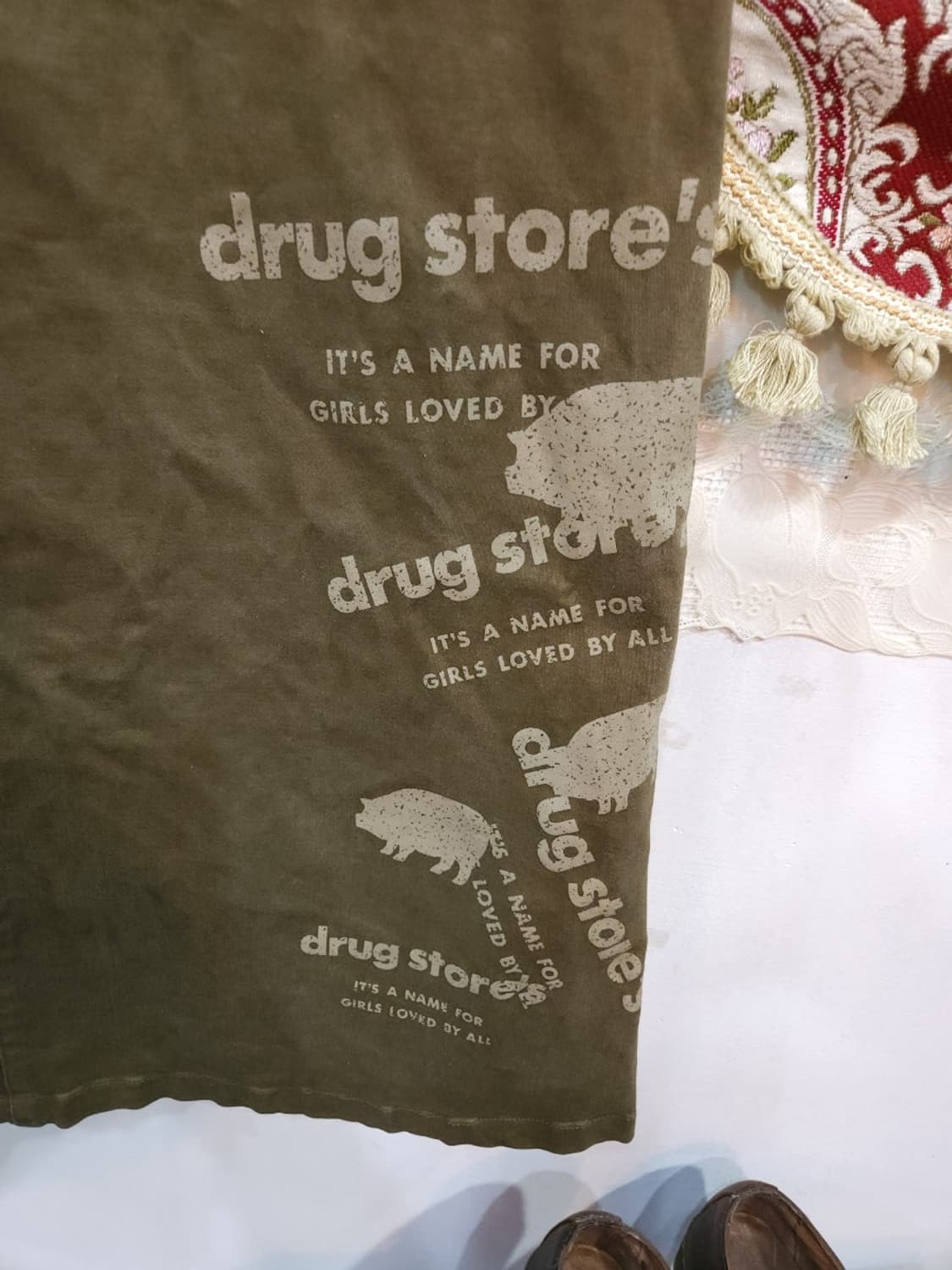 드러그스토어 카키 벤딩 코튼 롱 스커트 drugstore's
 상품이미지4