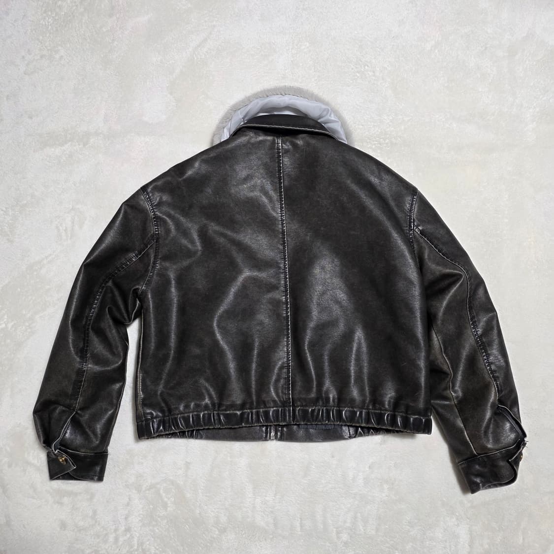 (F)여성 멜로디가든 빈티지 비건 레더 자켓 겨울 상품이미지3