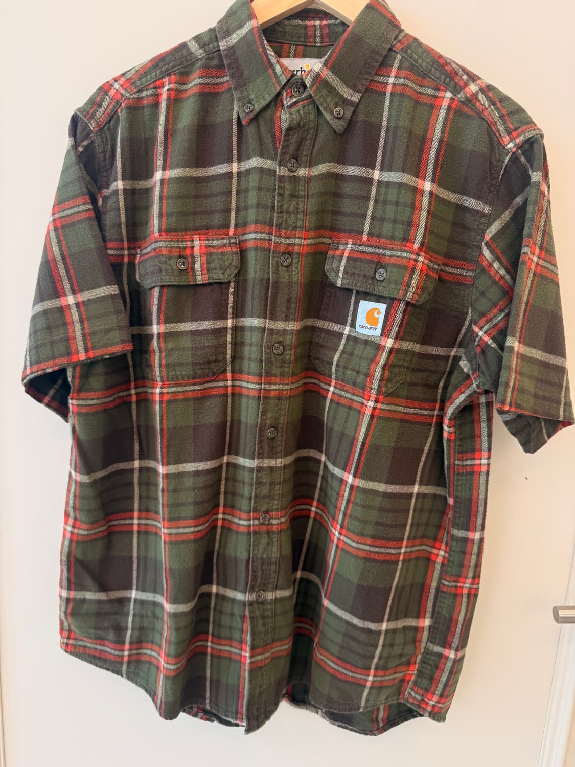 칼하트(Carhartt)의 그린 체크 반팔 셔츠 상품이미지1