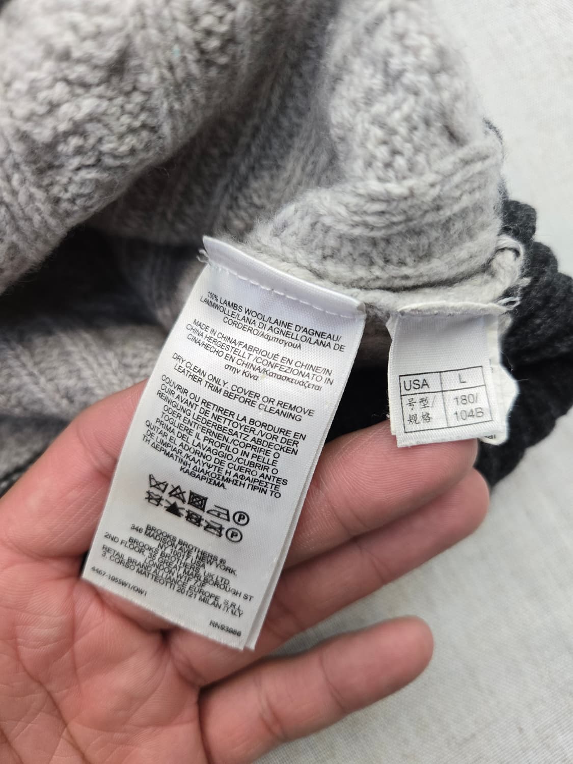 브룩스브라더스 케이블 니트 스웨터 그레이 상품이미지4