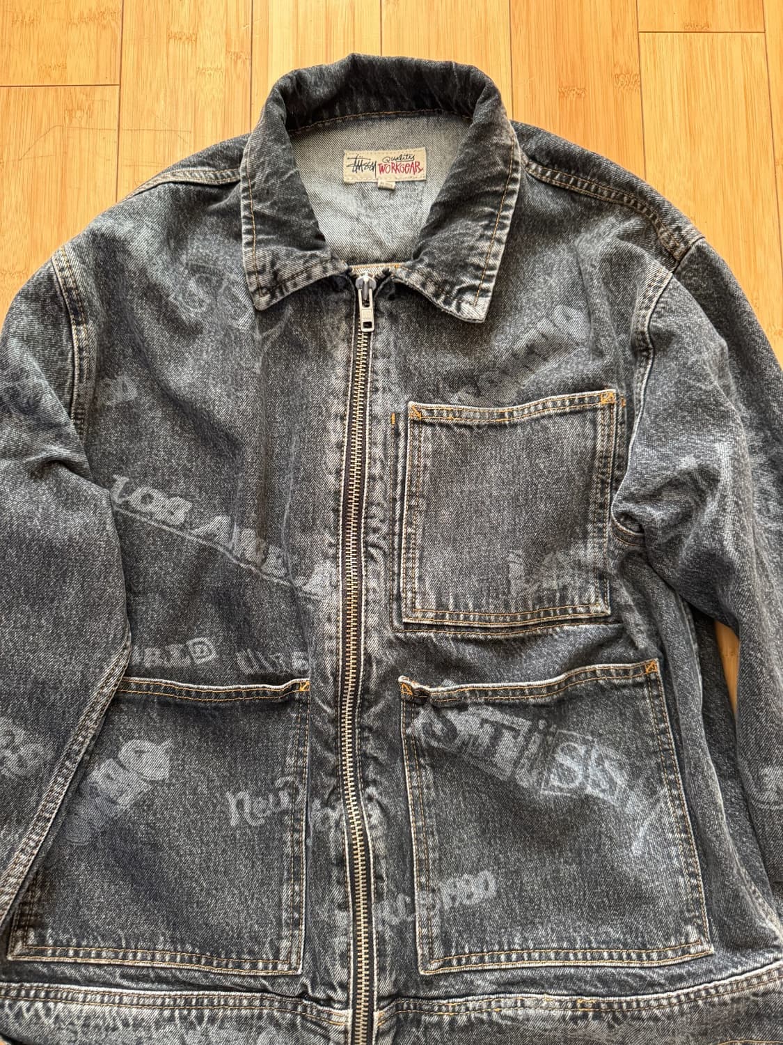 스투시 월드와이드 집 워크 자켓 블랙 상품이미지2