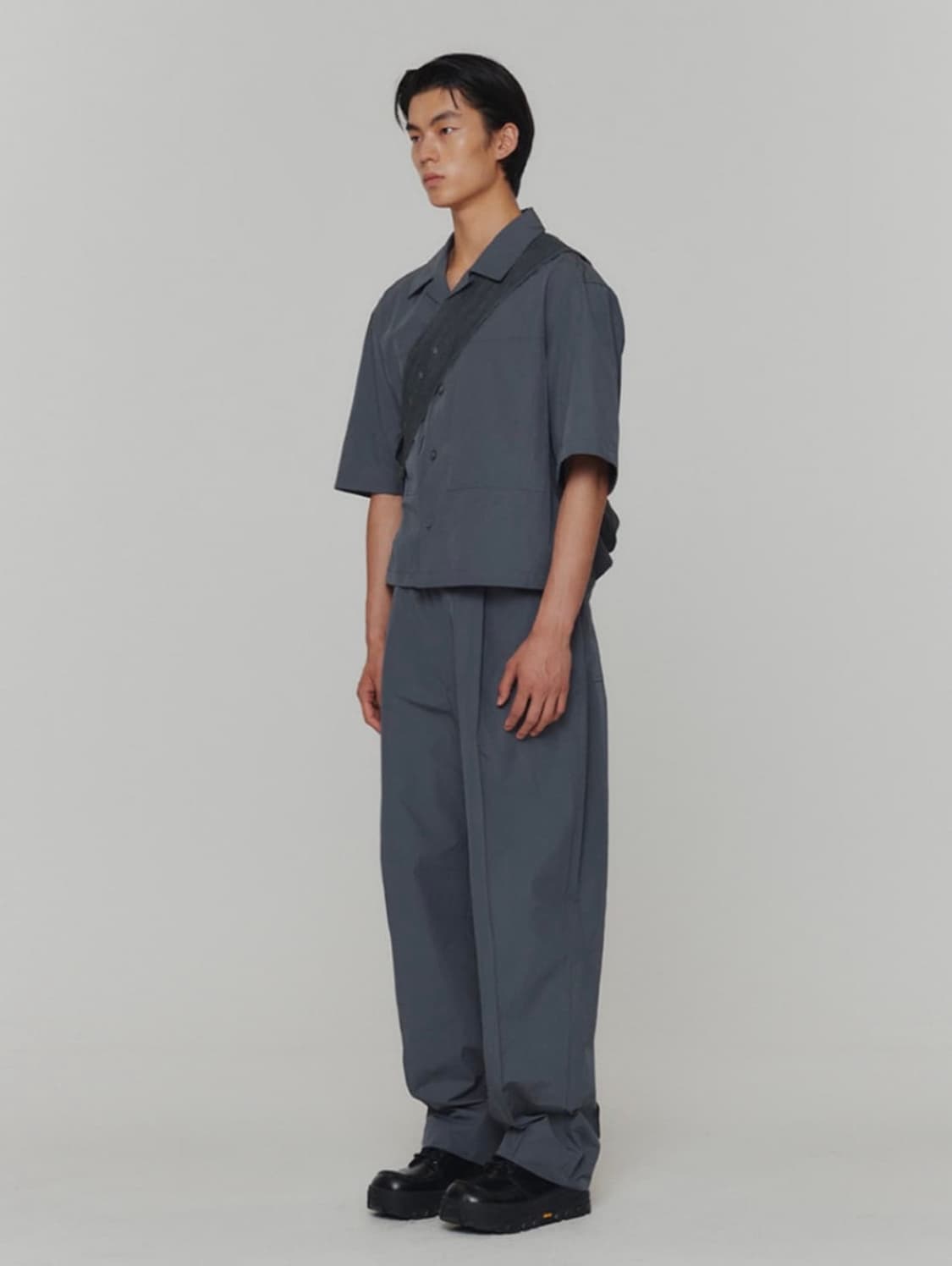 (L) 25ss 아모멘토 벨티드 턱 밴딩 팬츠 블랙 상품이미지2