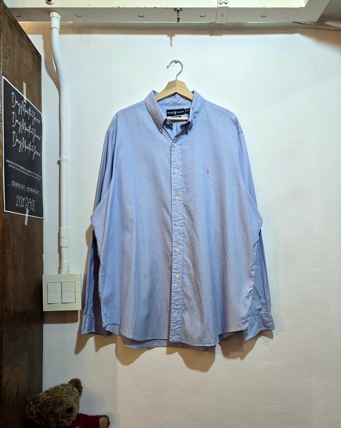 폴로 마이크로 체크 Classic Fit 셔츠 블루 (Polo) 상품이미지1