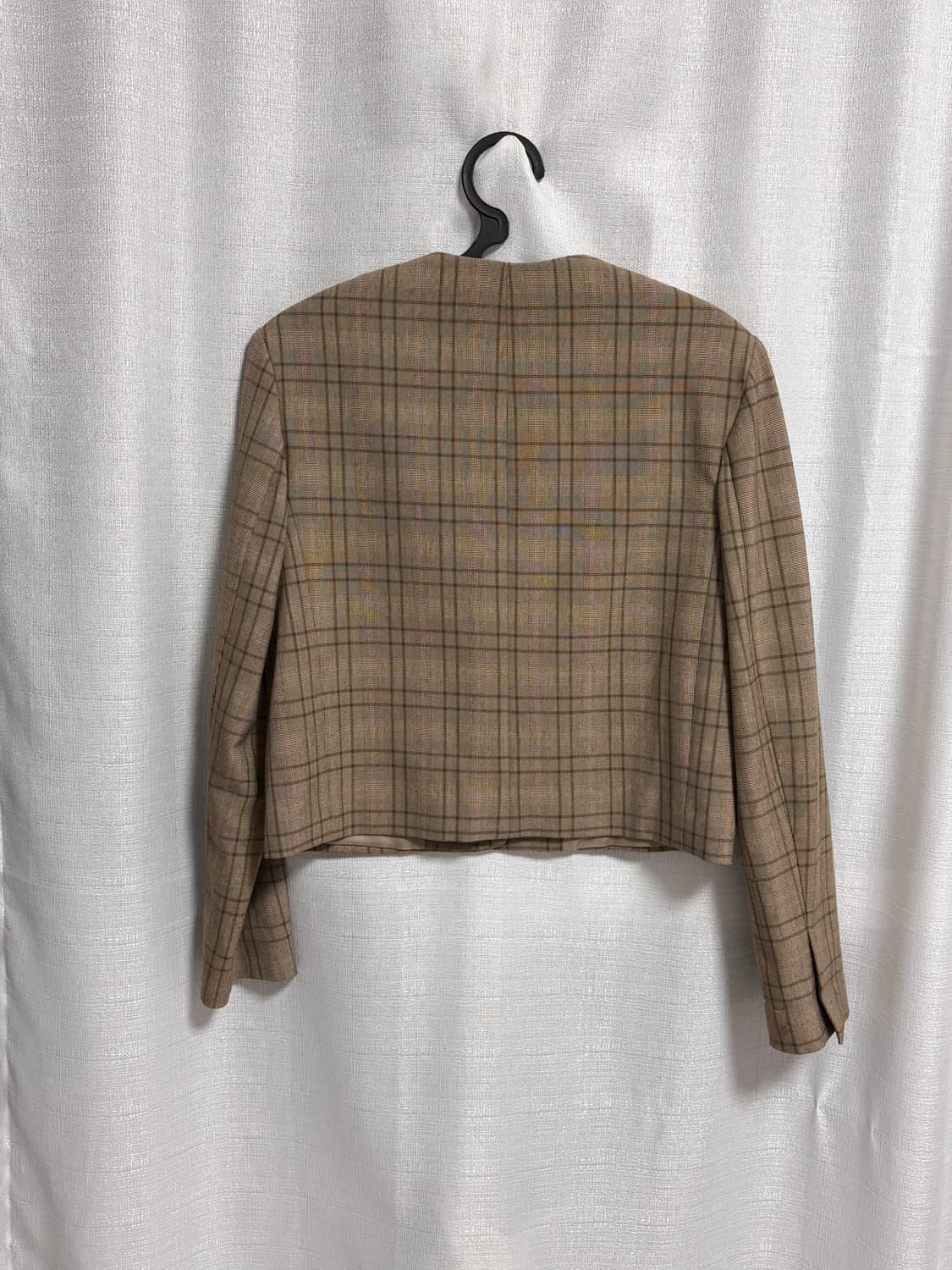 에잇세컨즈 노카라체크크롭자켓 상품이미지5