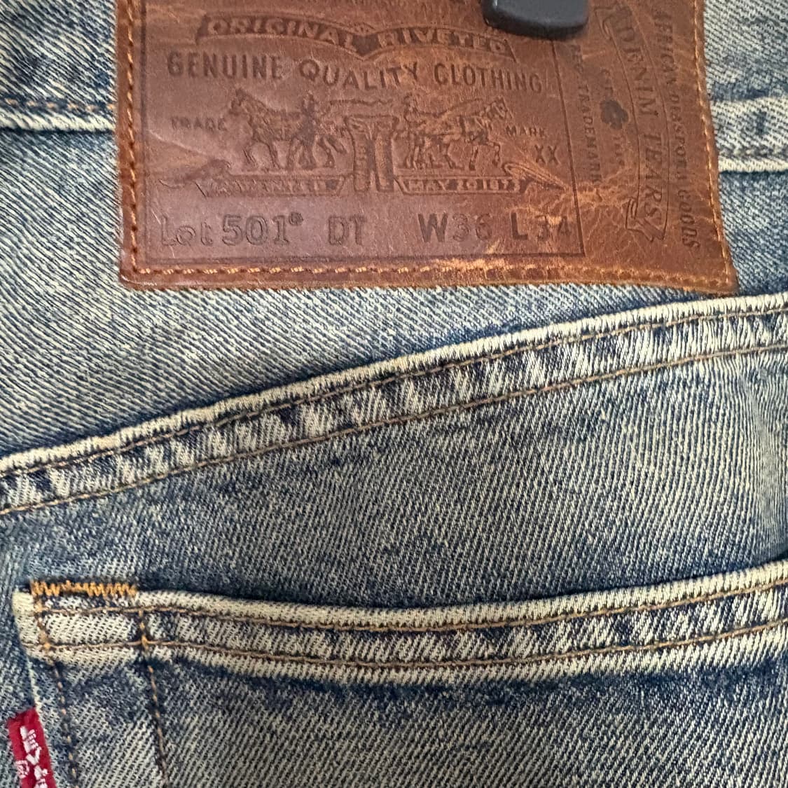 리바이스 데님티어스 콜라보 웨스턴 셀비지 501 데님팬츠 36 x 34 상품이미지7