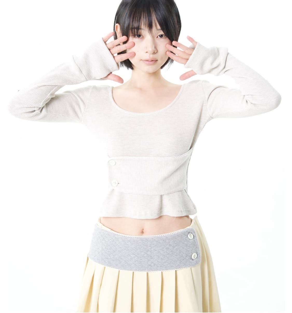 오스하이 밴드 베이비 롱 슬리브 오트밀 새상품 oshigh 상품이미지1