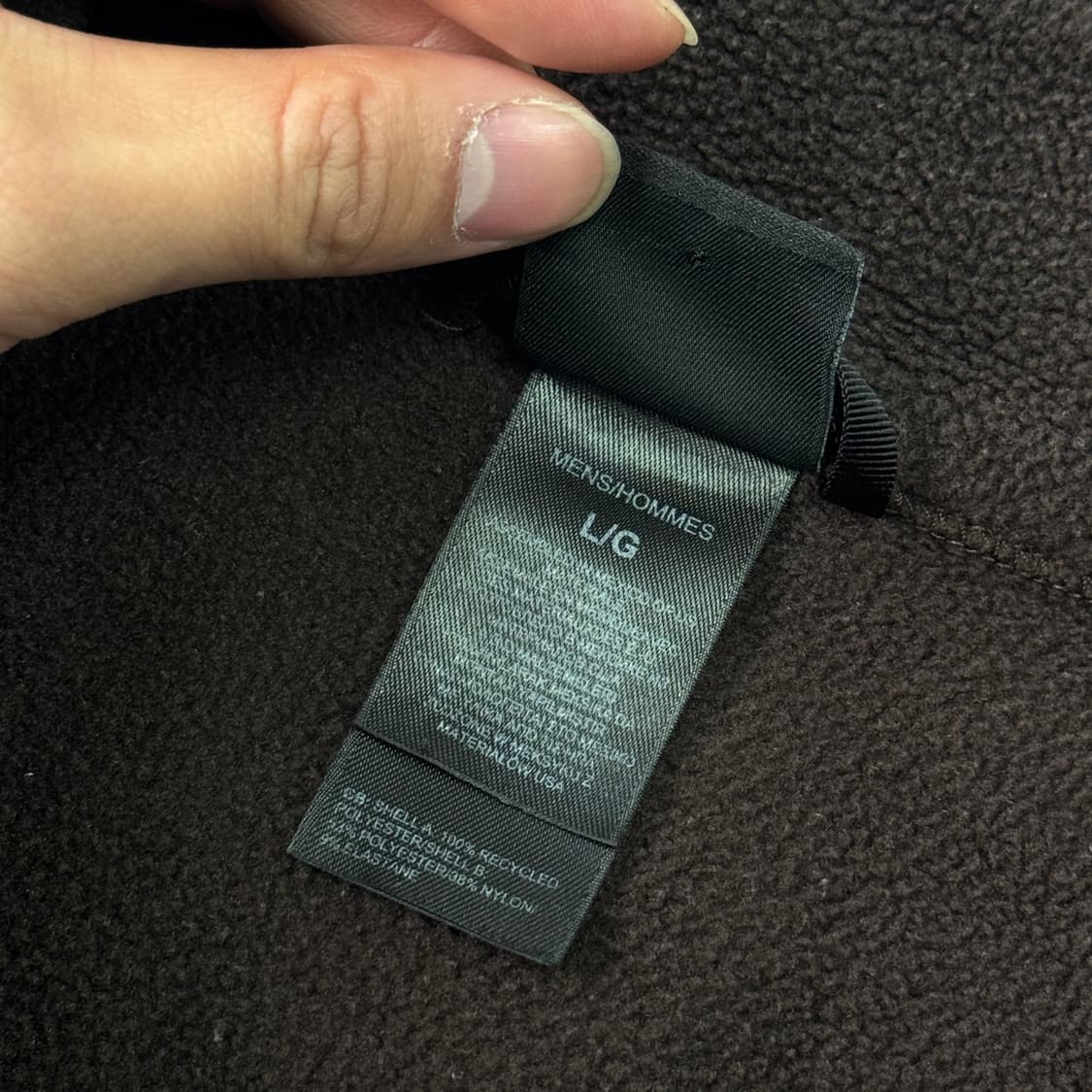 노스페이스 해외판 브라운 배색 플리스 반집업 L 상품이미지7