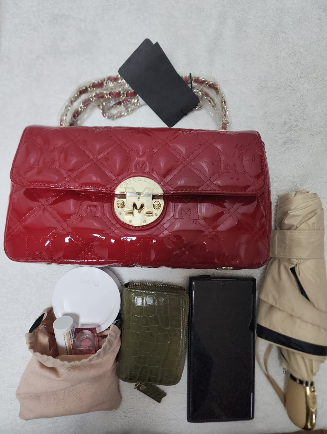 메트로시티 페이던트 리얼 가죽 핸드백 새상품 상품이미지10