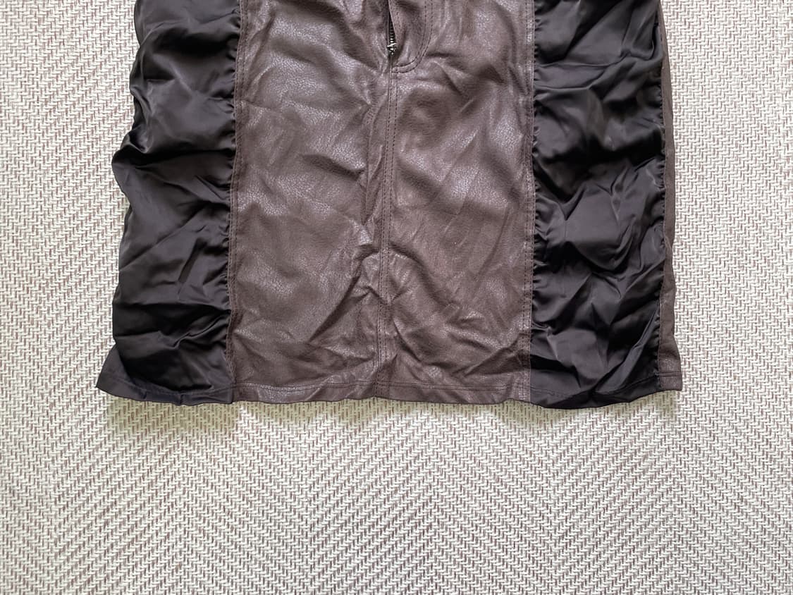 투루사르디 브라운 레더 프릴 스커트  상품이미지5