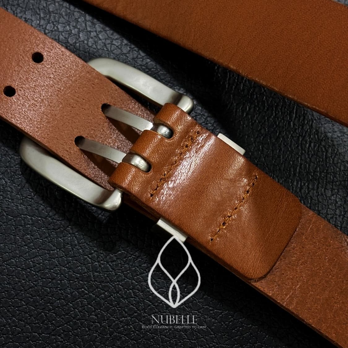 🌗 Double hole belt / 베지터블 소가죽 더블홀 벨트 상품이미지8
