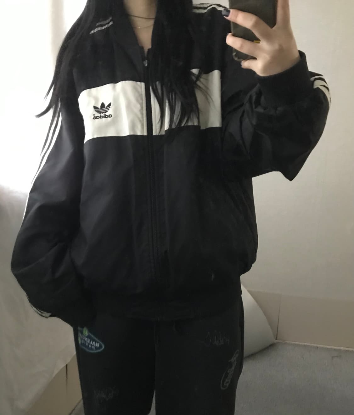 아디다스 90s 흰검 누빔패딩 상품이미지3