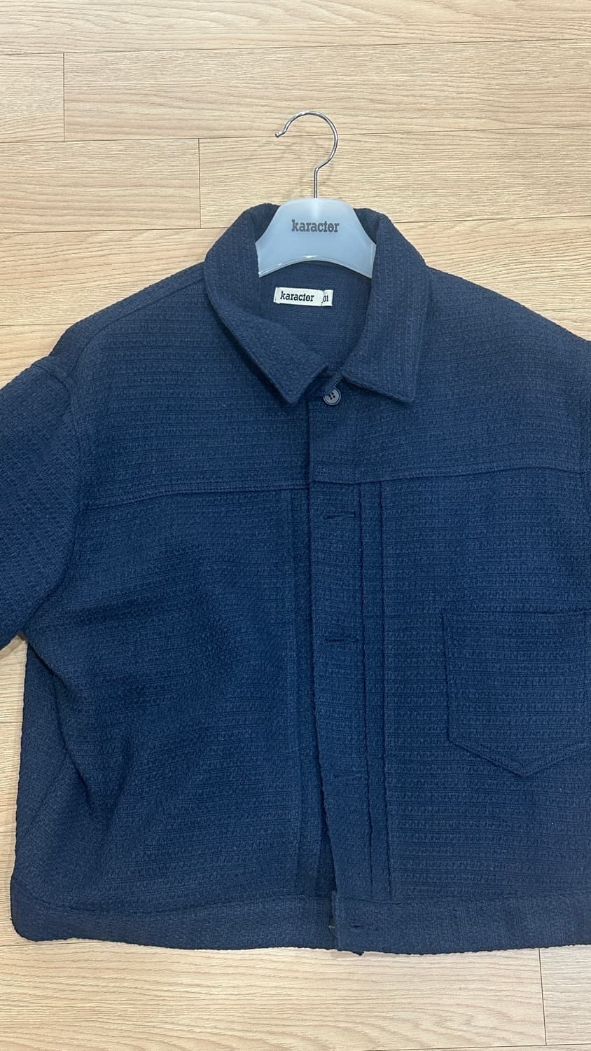 카락터 Weave trucker jacket / Navy 상품이미지5