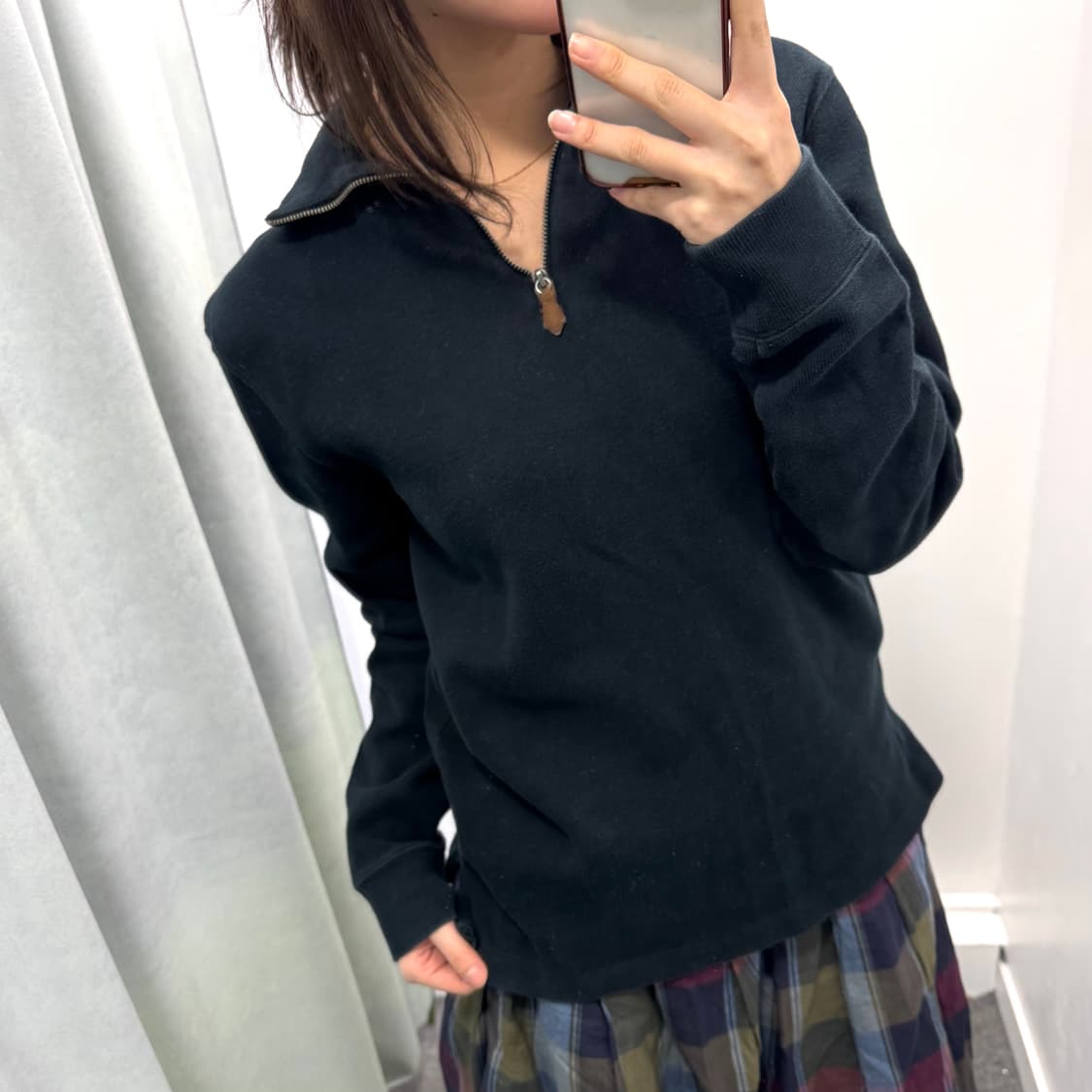 폴로 블랙 반집업 니트 상품이미지2