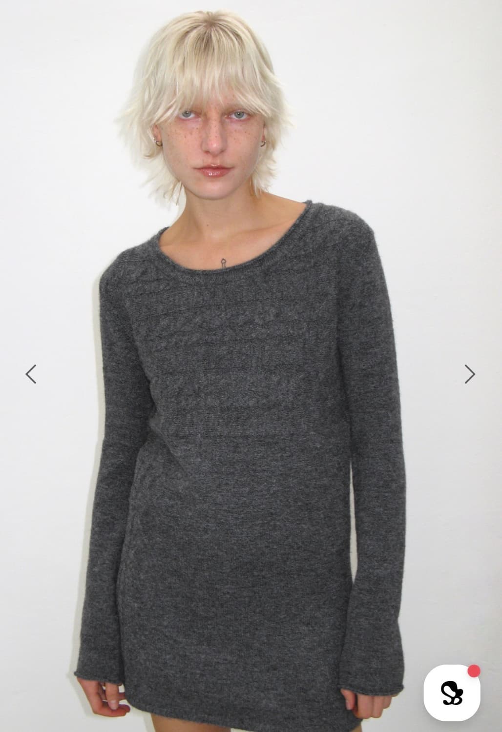 CABLE KNIT ONE-PIECE(차콜) 상품이미지2