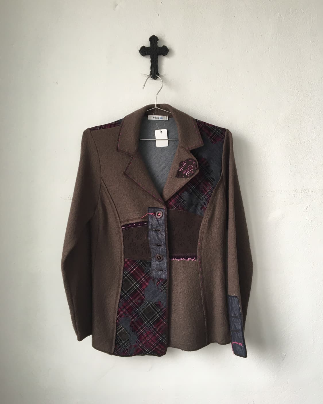 Patch work point woolen jacket 상품이미지2