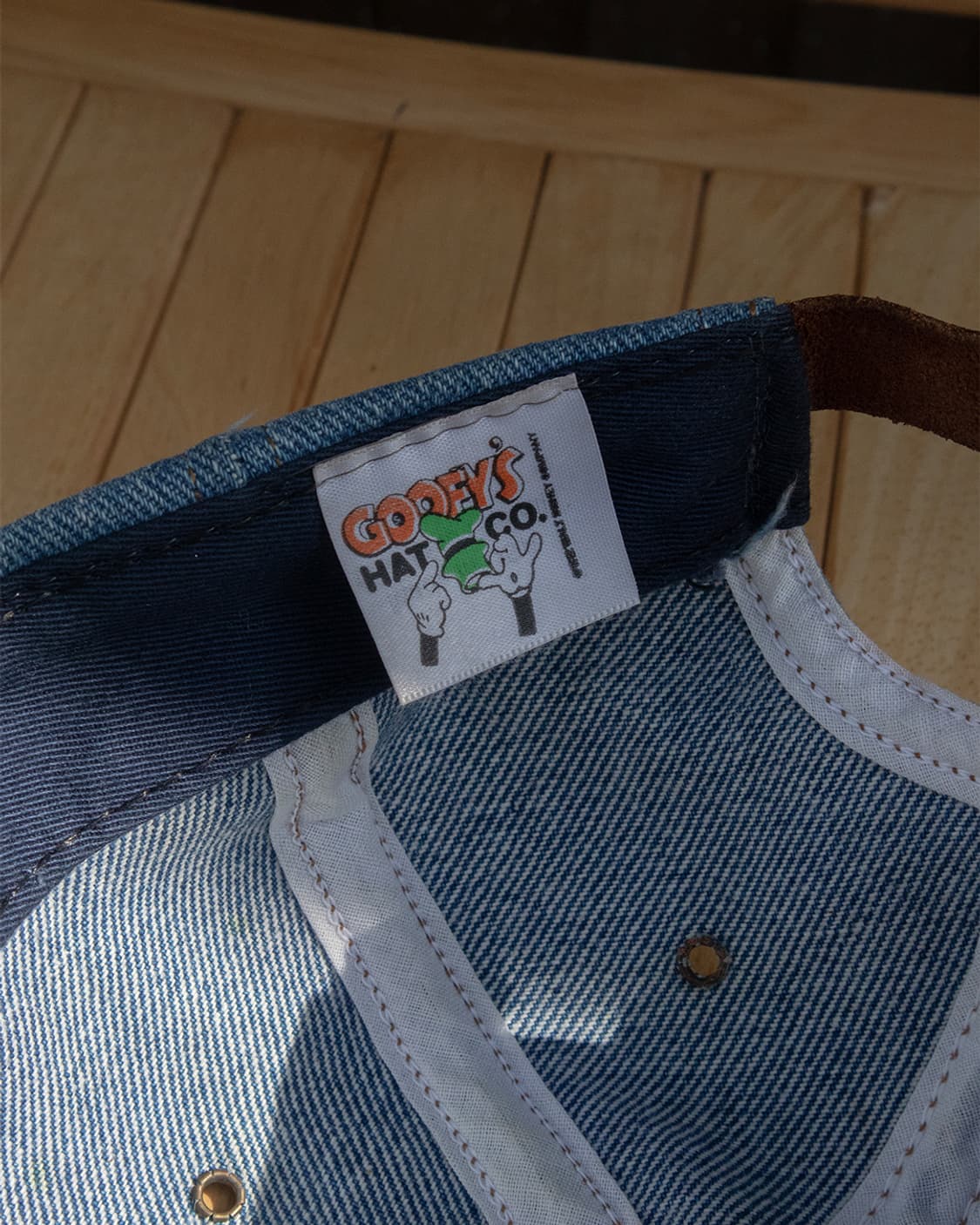 90's USA 디즈니 Denim Leather 캡 상품이미지5