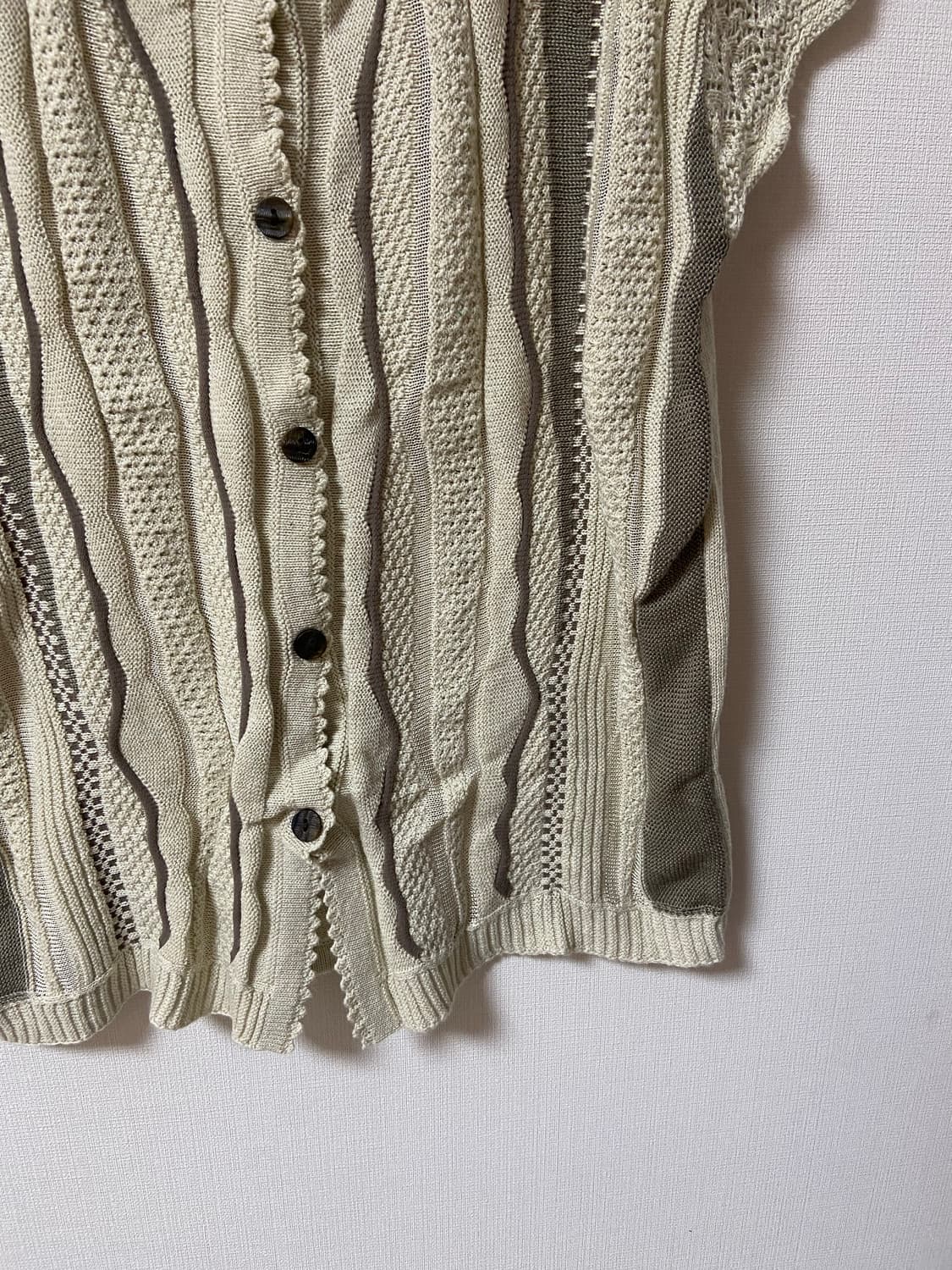 일본 빈티지 모리걸 레이스 셔링 반팔 가디건 상품이미지3