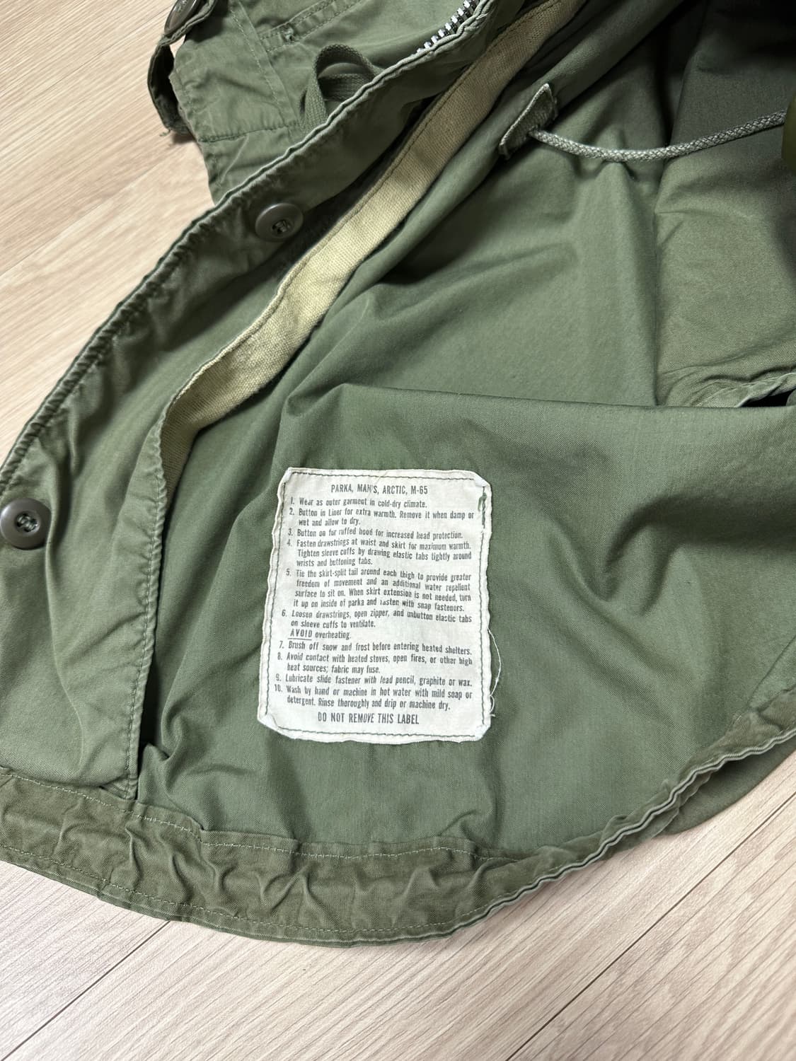 오리지널 M65 피쉬테일 1세대 (M) 내외피 상품이미지8