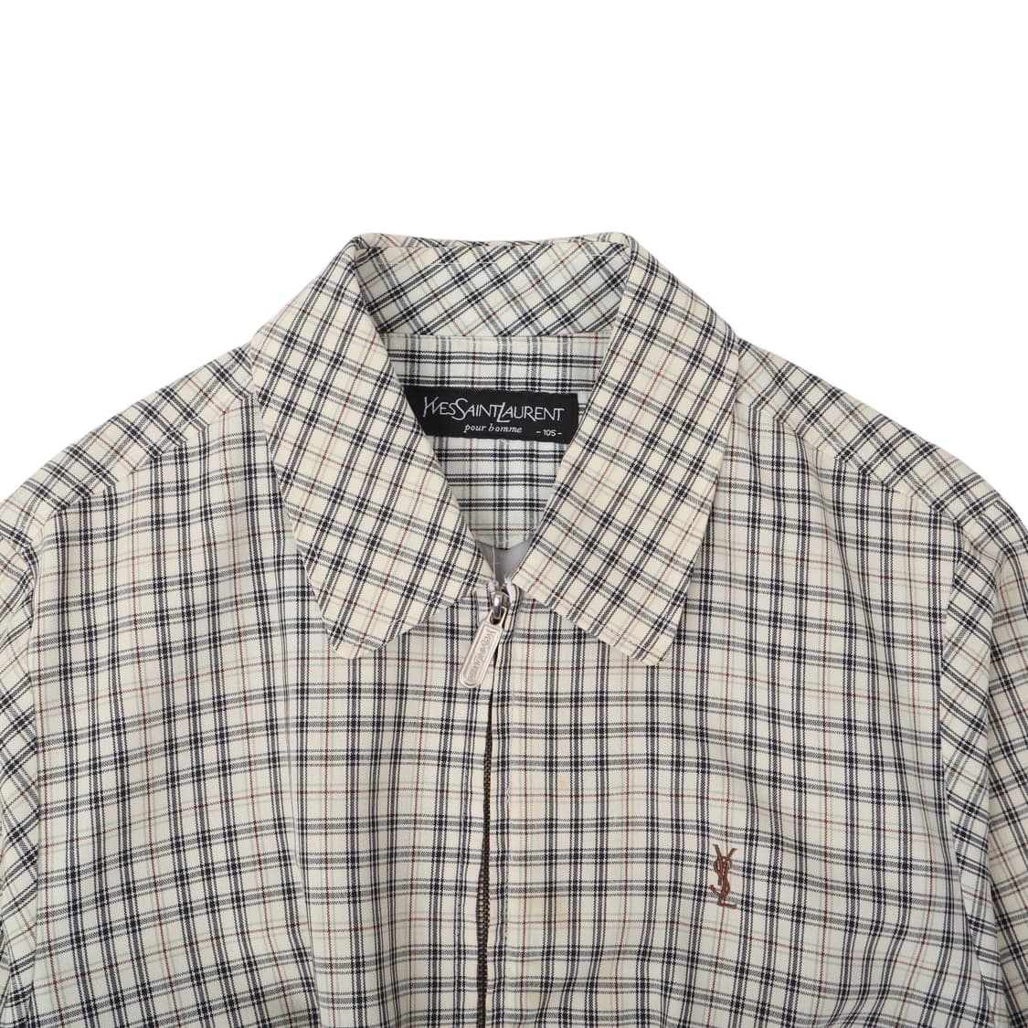 입생로랑 체크 크롭 블루종 자켓 상품이미지2