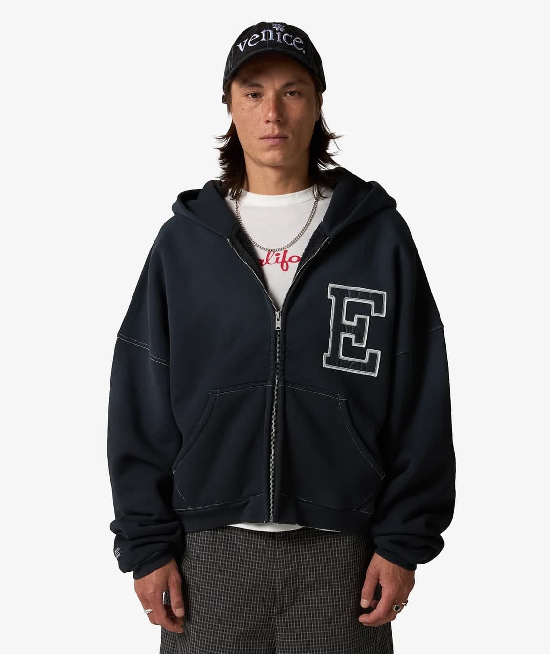 [XL]이알엘 ERL 25fw 바시티 후드집업/네이비 상품이미지1