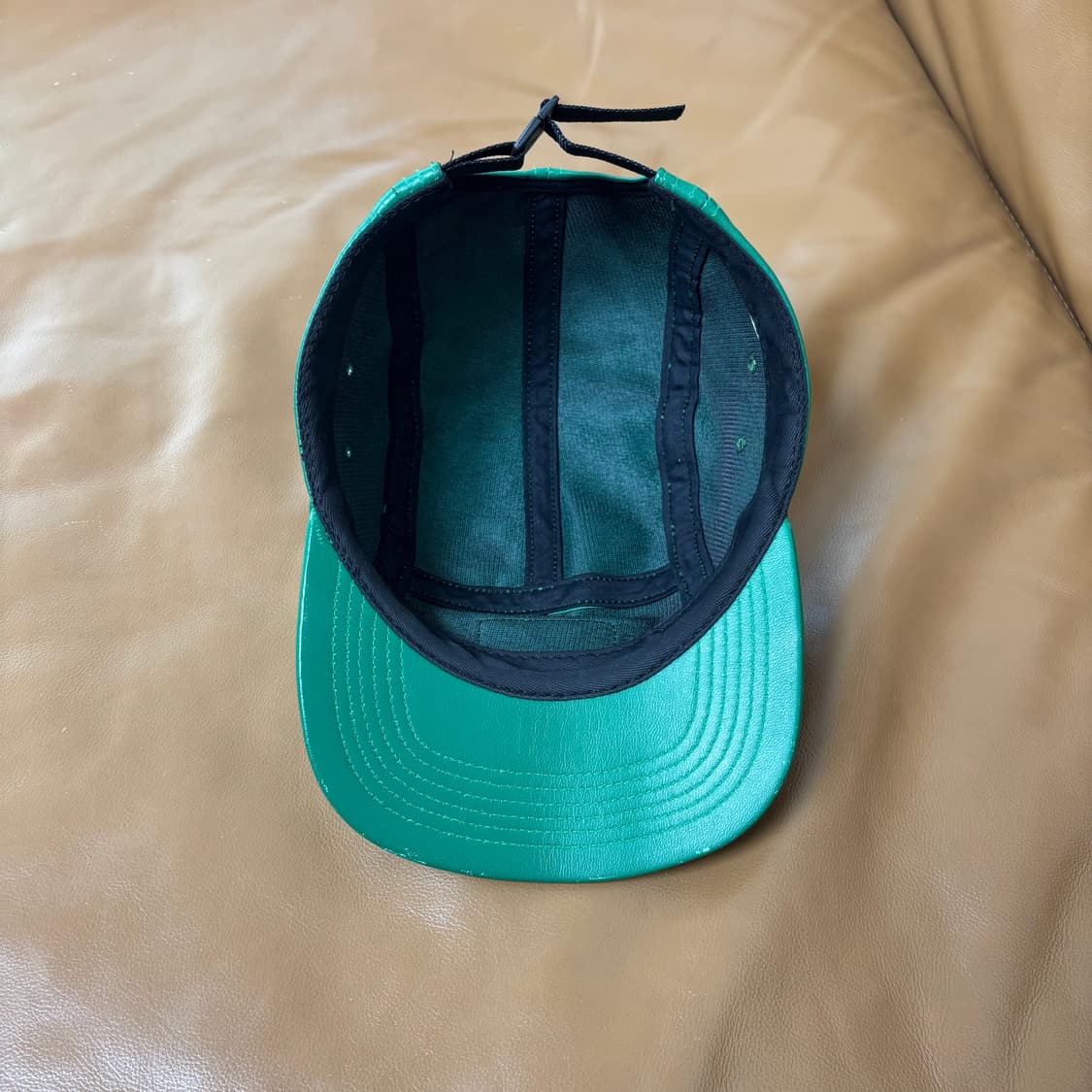 슈프림 캠프캡 모자 박스로고 레더 그린 상품이미지7