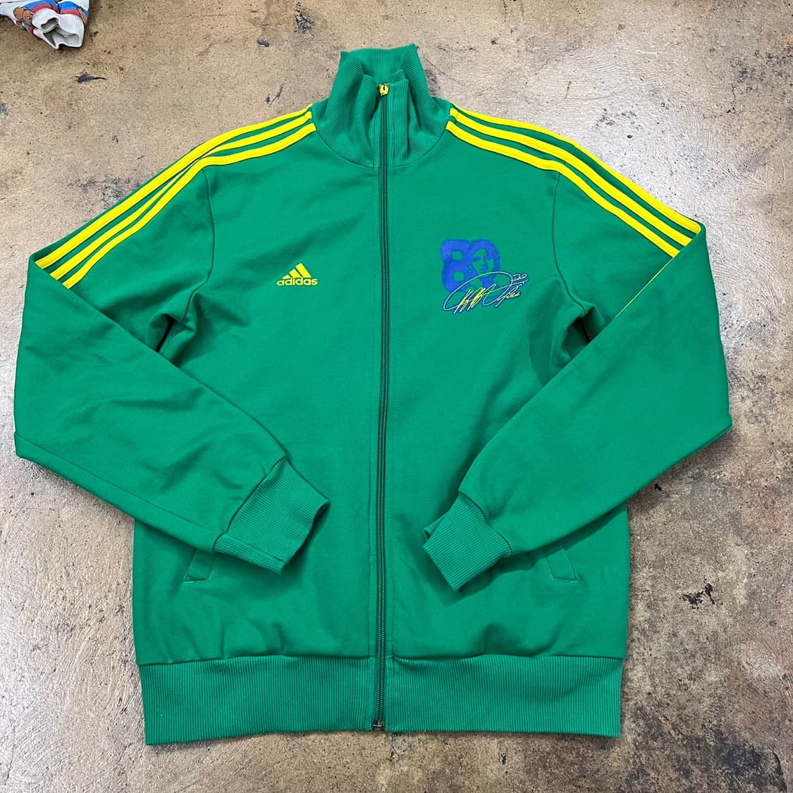 [정품/100] 아디다스 그린 옐로우 삼선 트랙탑 져지 b14  상품이미지2