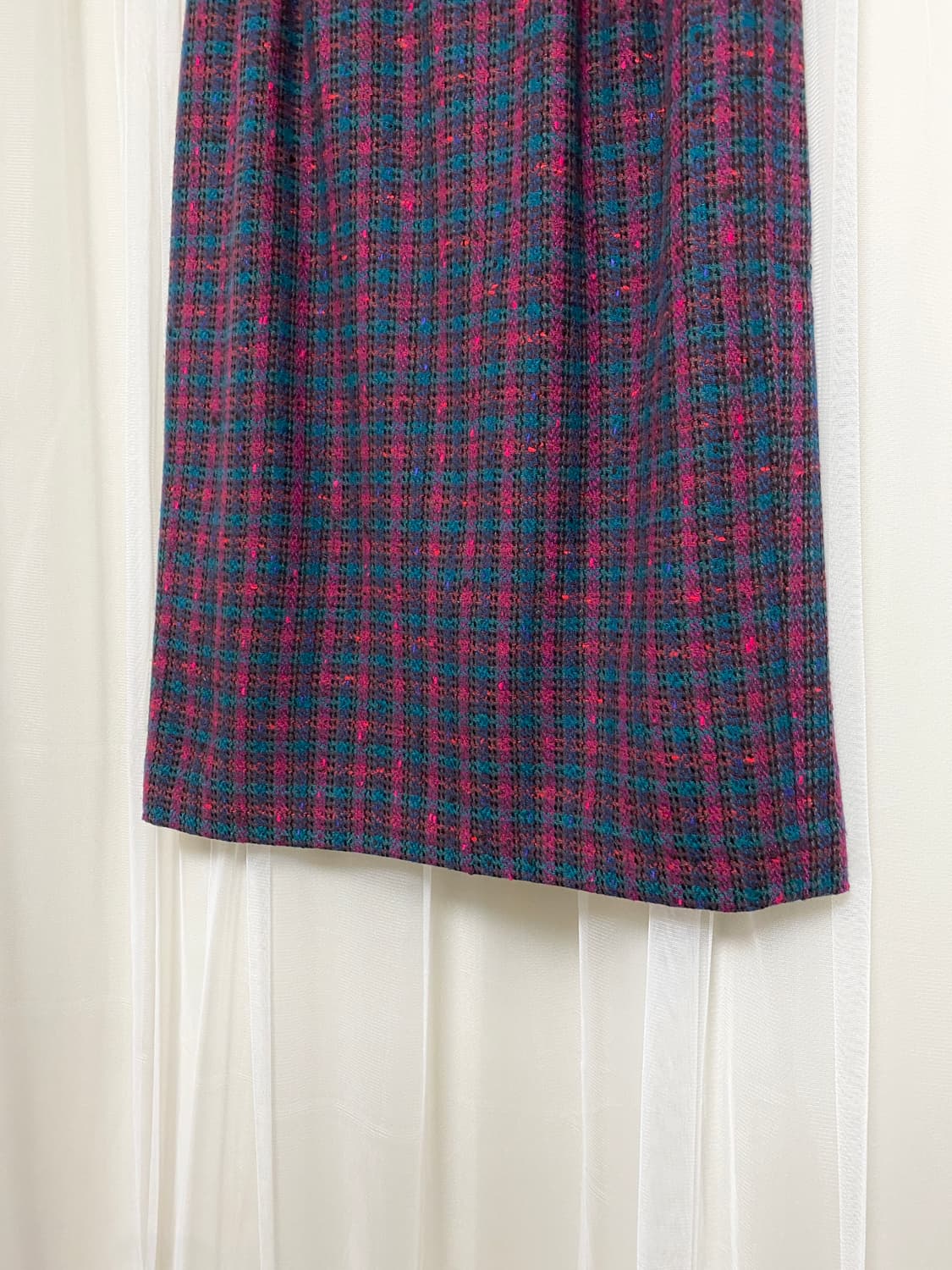 Vintage Wool Blend Check Midi Skirt 상품이미지6