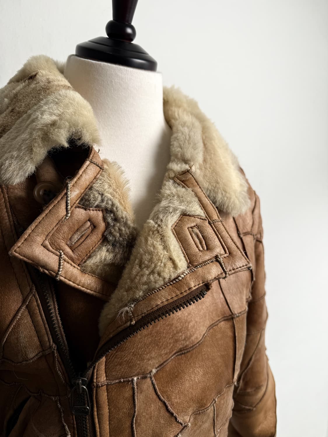 Vintage Sheepskin Patchwork Jacket 상품이미지2