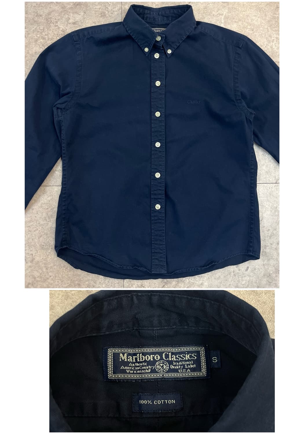 말보로 클래식 셔츠 네이비 S #csz3975 상품이미지4