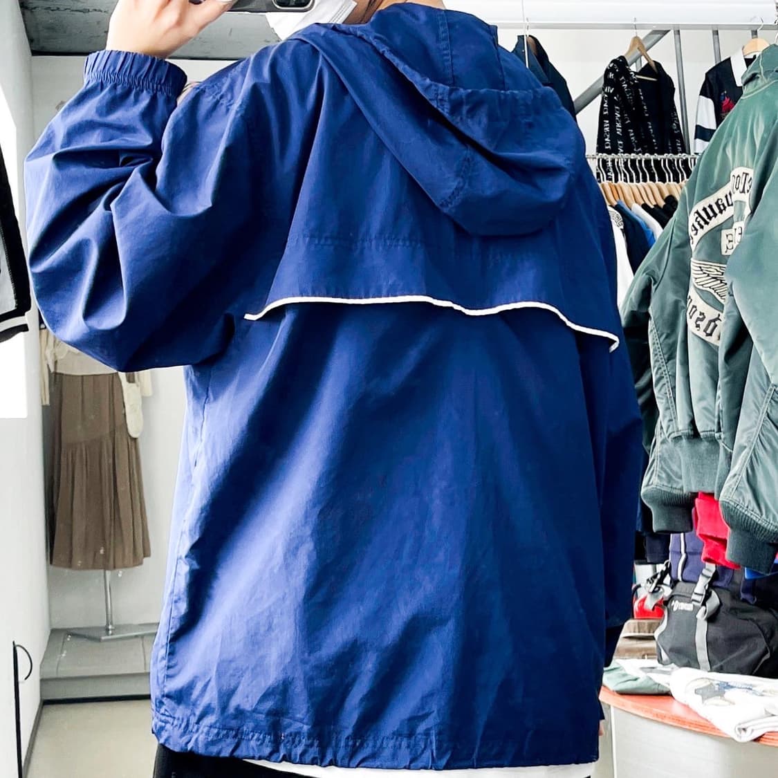 나이키 스우시 블루 네이비 하프 집업 아노락 상품이미지3