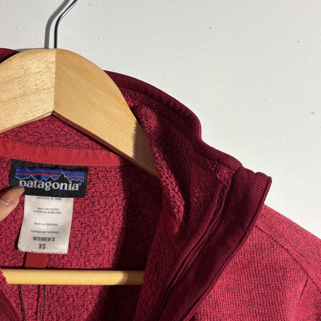 파타고니아 빈티지 버건디 집업 플리스 자켓 상품이미지3