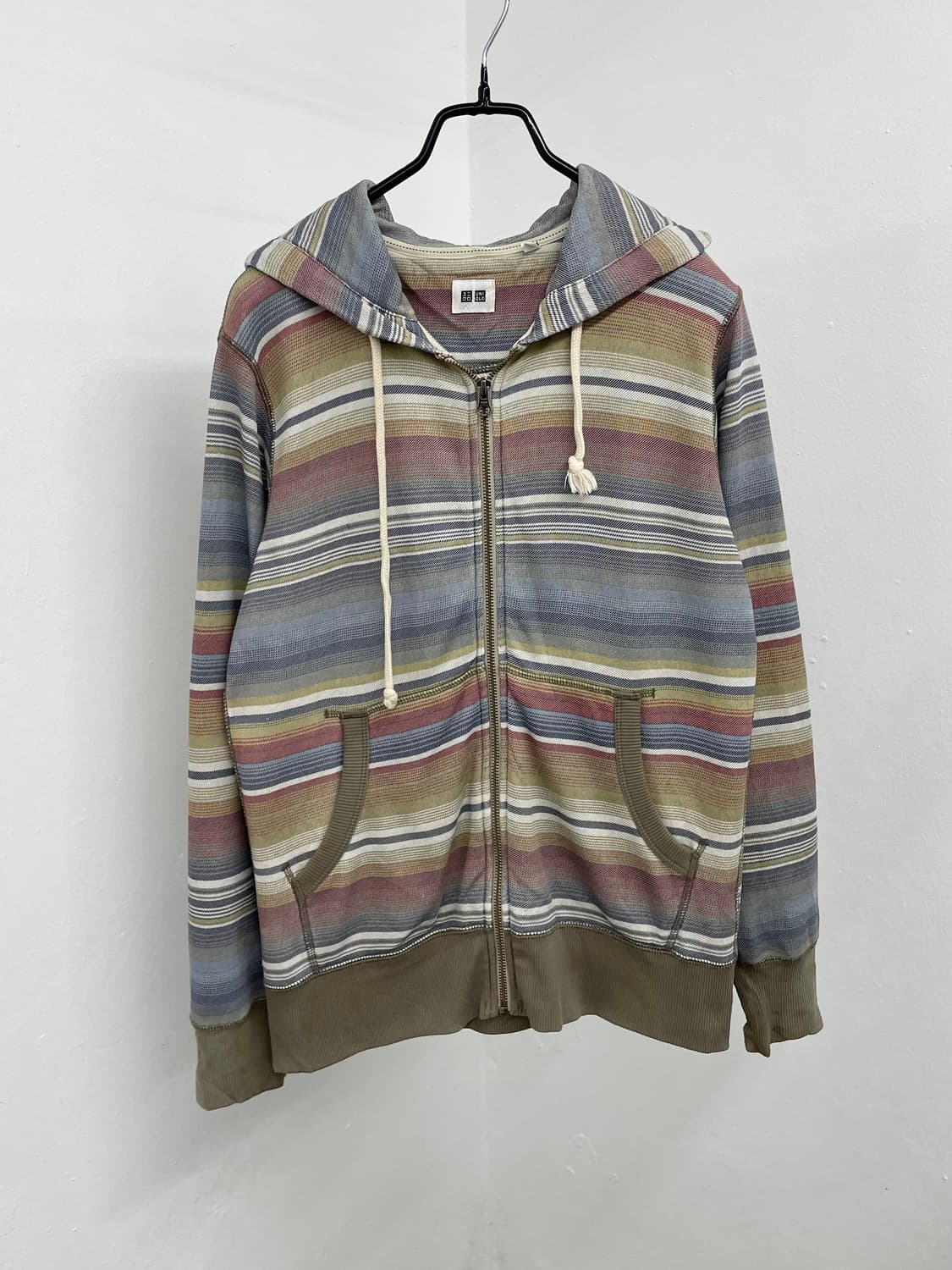 빈티지 에스닉 스트라이프 후드집업 상품이미지4