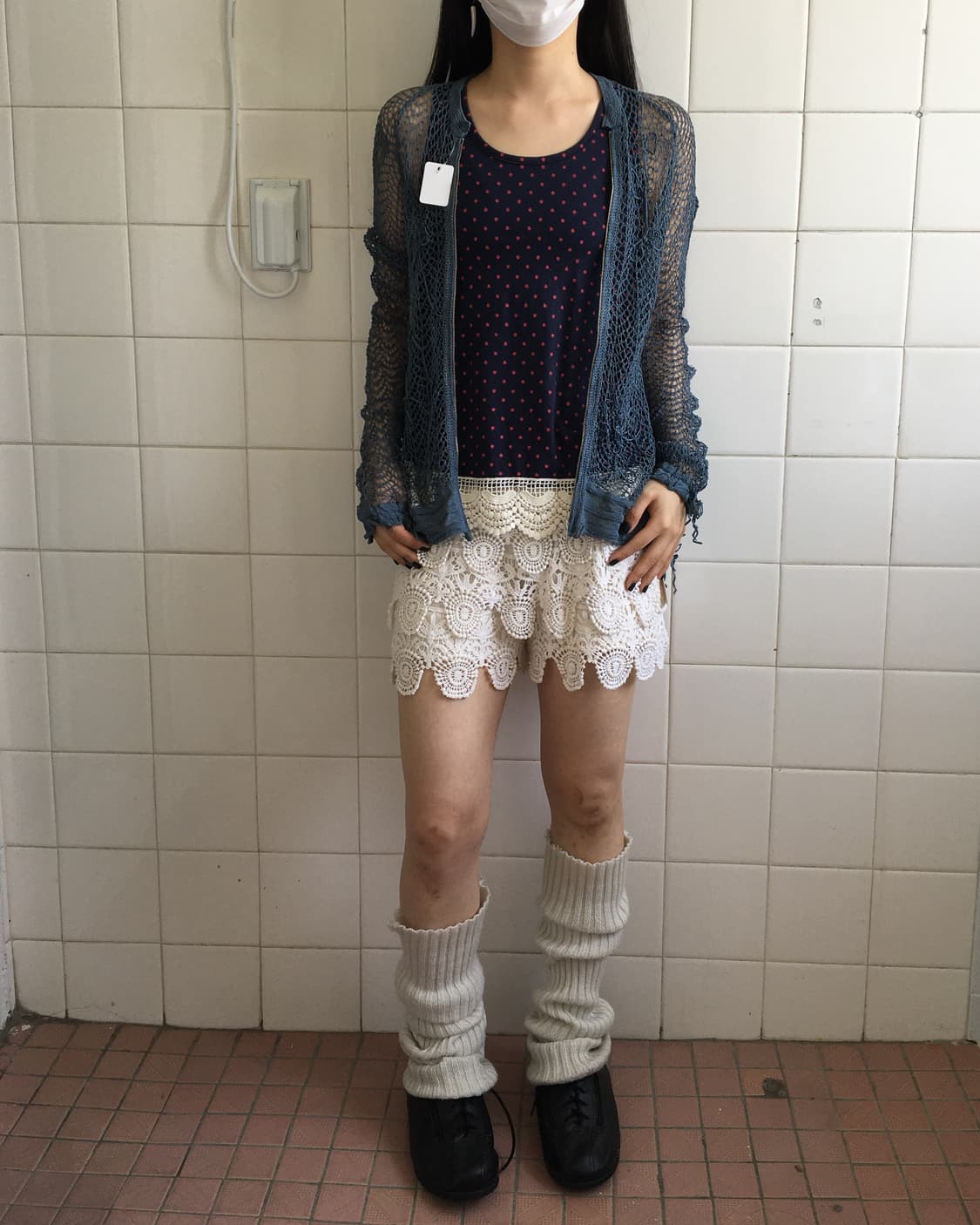 Crochet trimming dot pattern sleeveless 상품이미지6