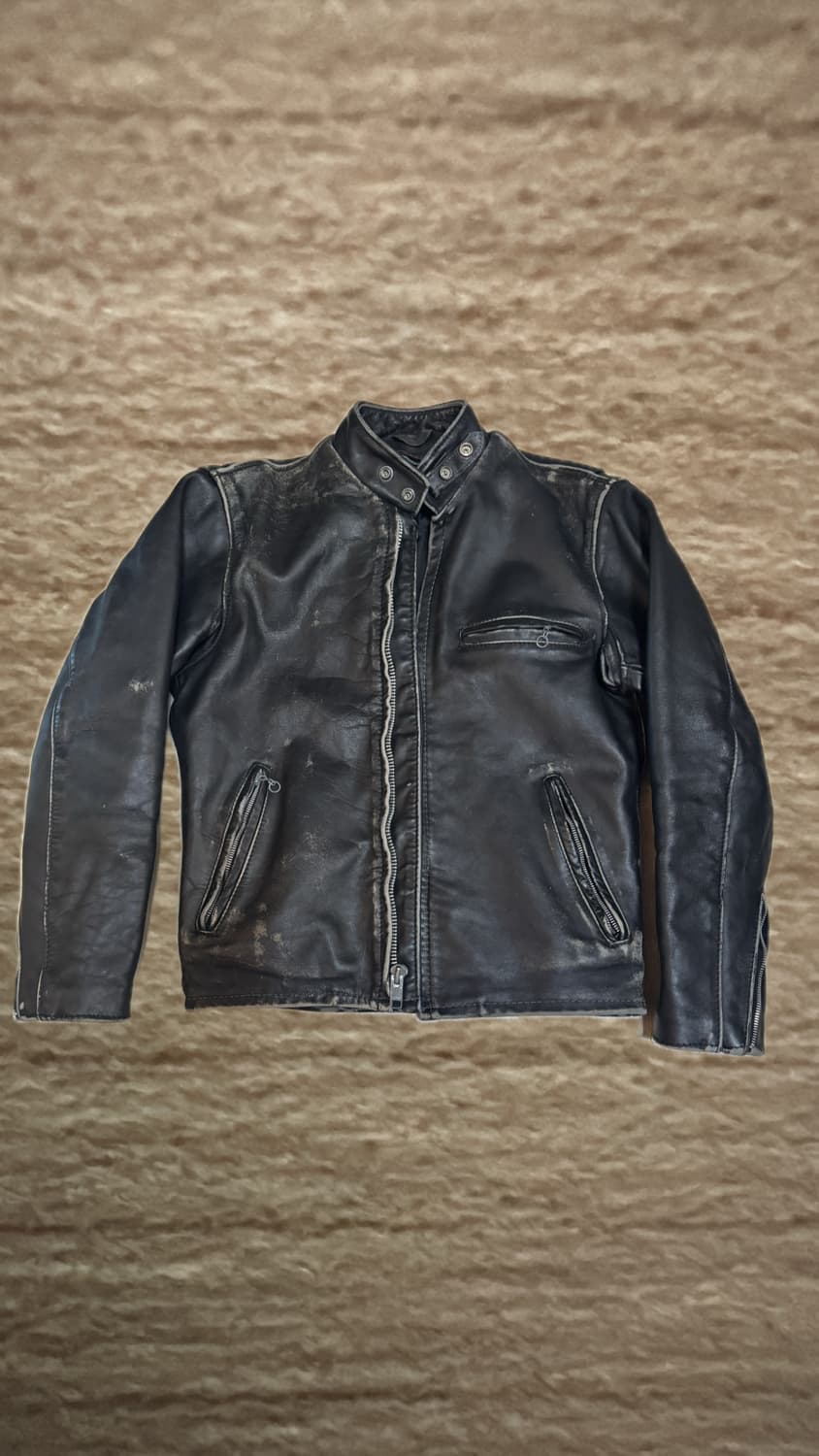 (36)schott 쇼트 싱글라이더 가죽자켓 상품이미지1