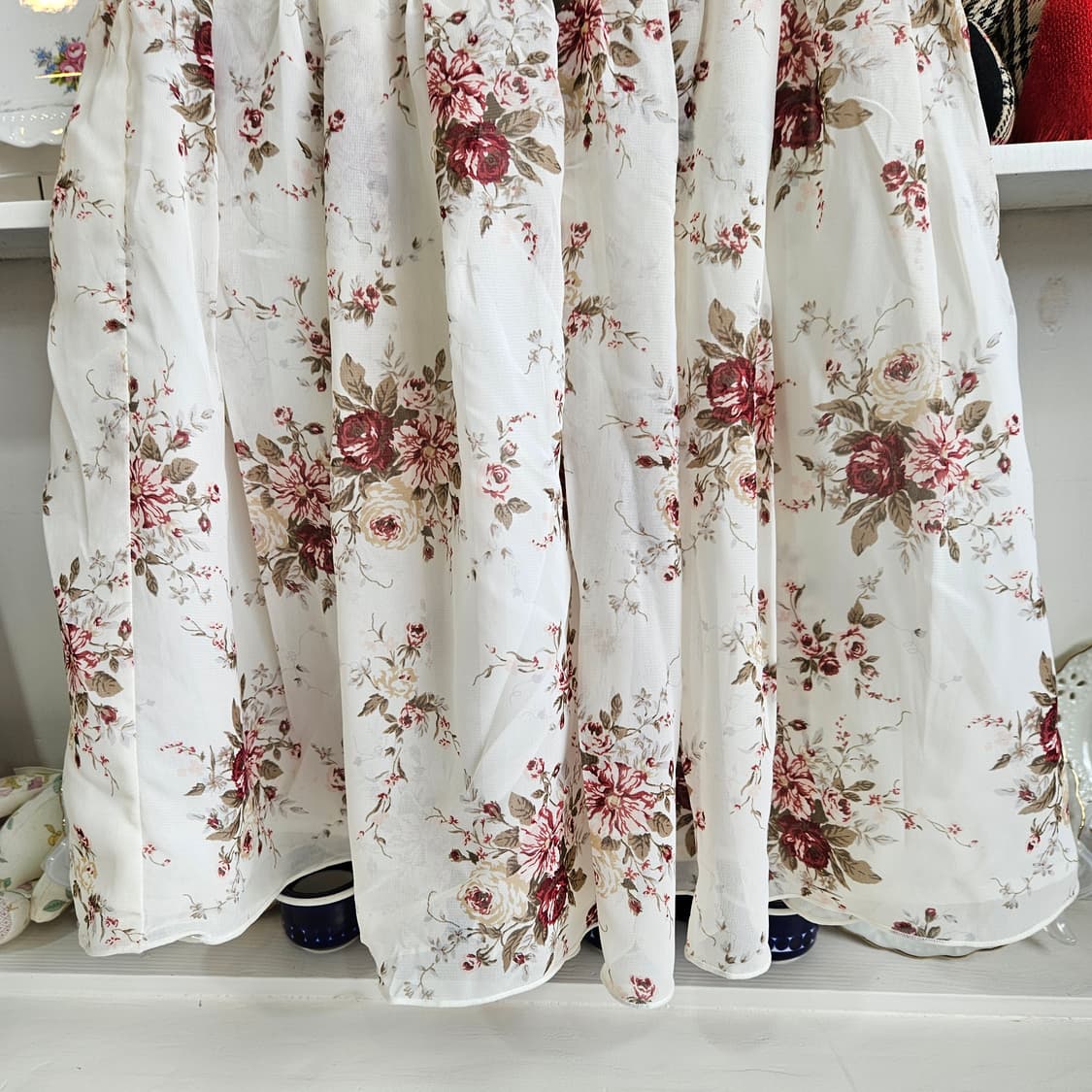 (LEST ROSE) 로즈 플라워 쉬폰 스커트 상품이미지4