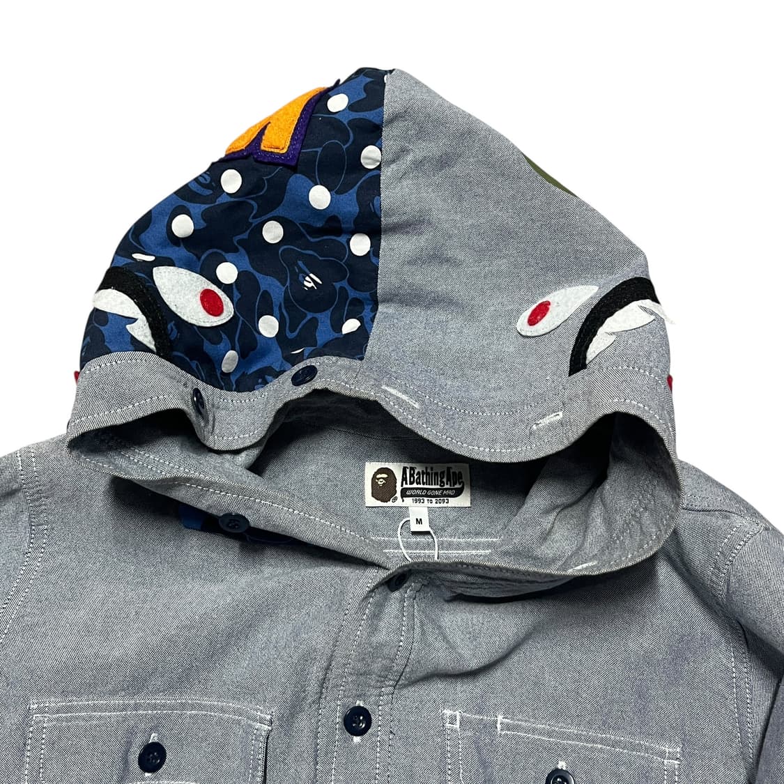 베이프 BAPE 카모 풀오버 샤크 후드 셔츠 상품이미지3