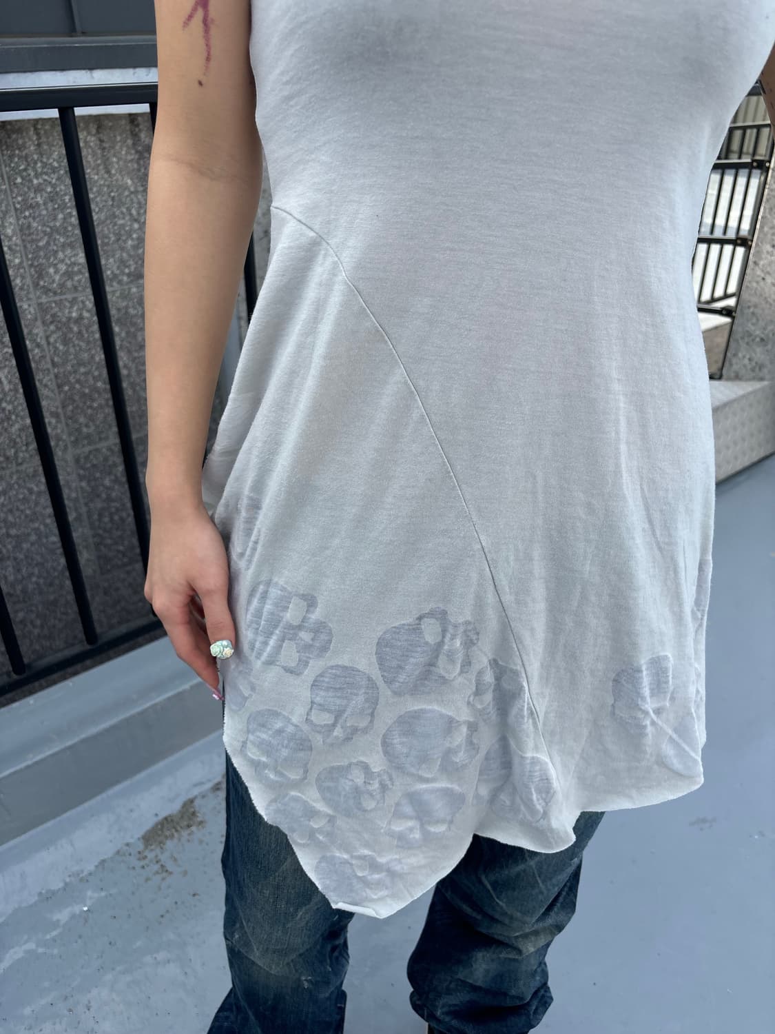 (Japanese vintage) 해골 시스루 나시탑 갸루 상품이미지8