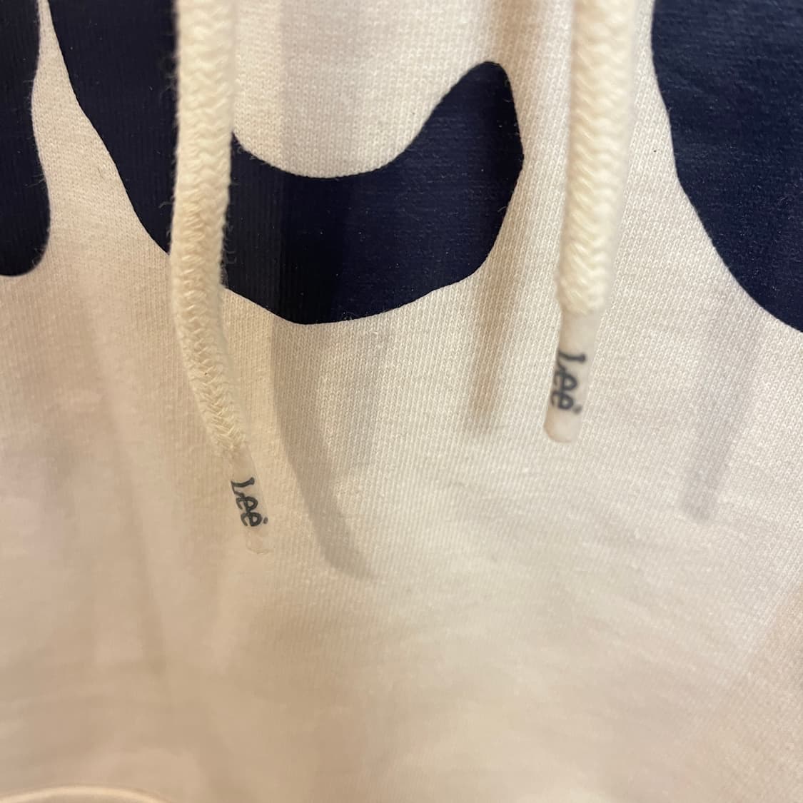 (XL) LEE 리 아이보리 센터로고 후드티셔츠 상품이미지3