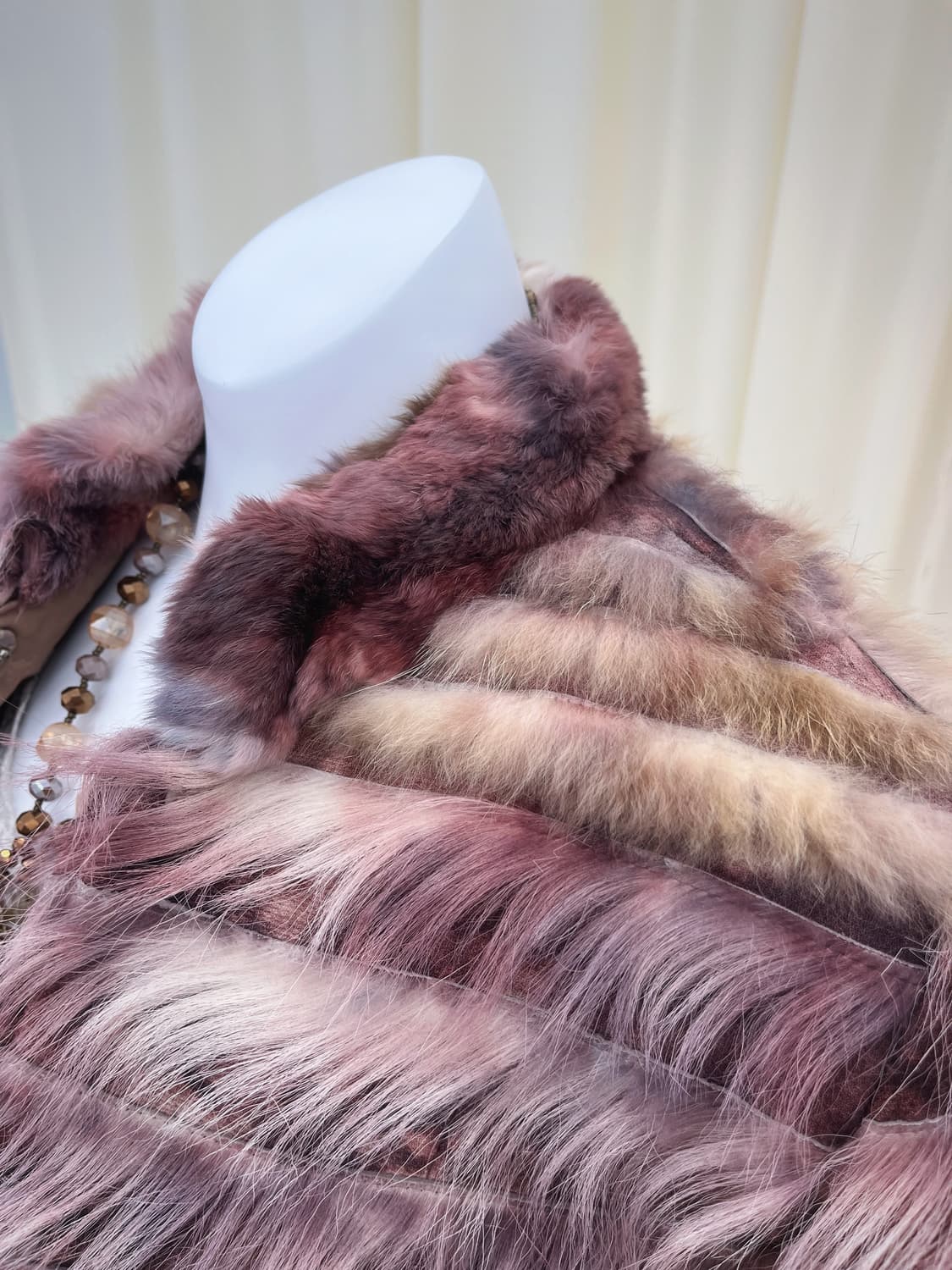 핑크브라운 퍼자켓 상품이미지3