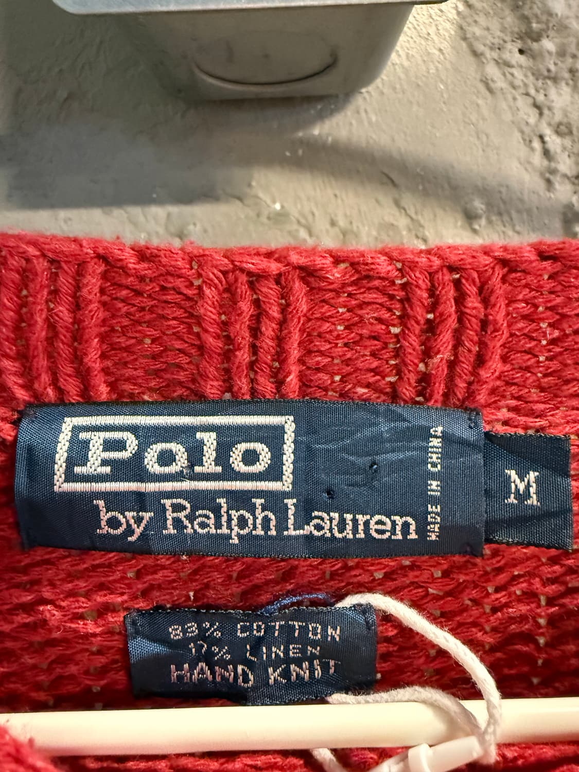 폴로 랄프로렌 이글 로고 핸드니트 스웨터 레드 M 상품이미지5