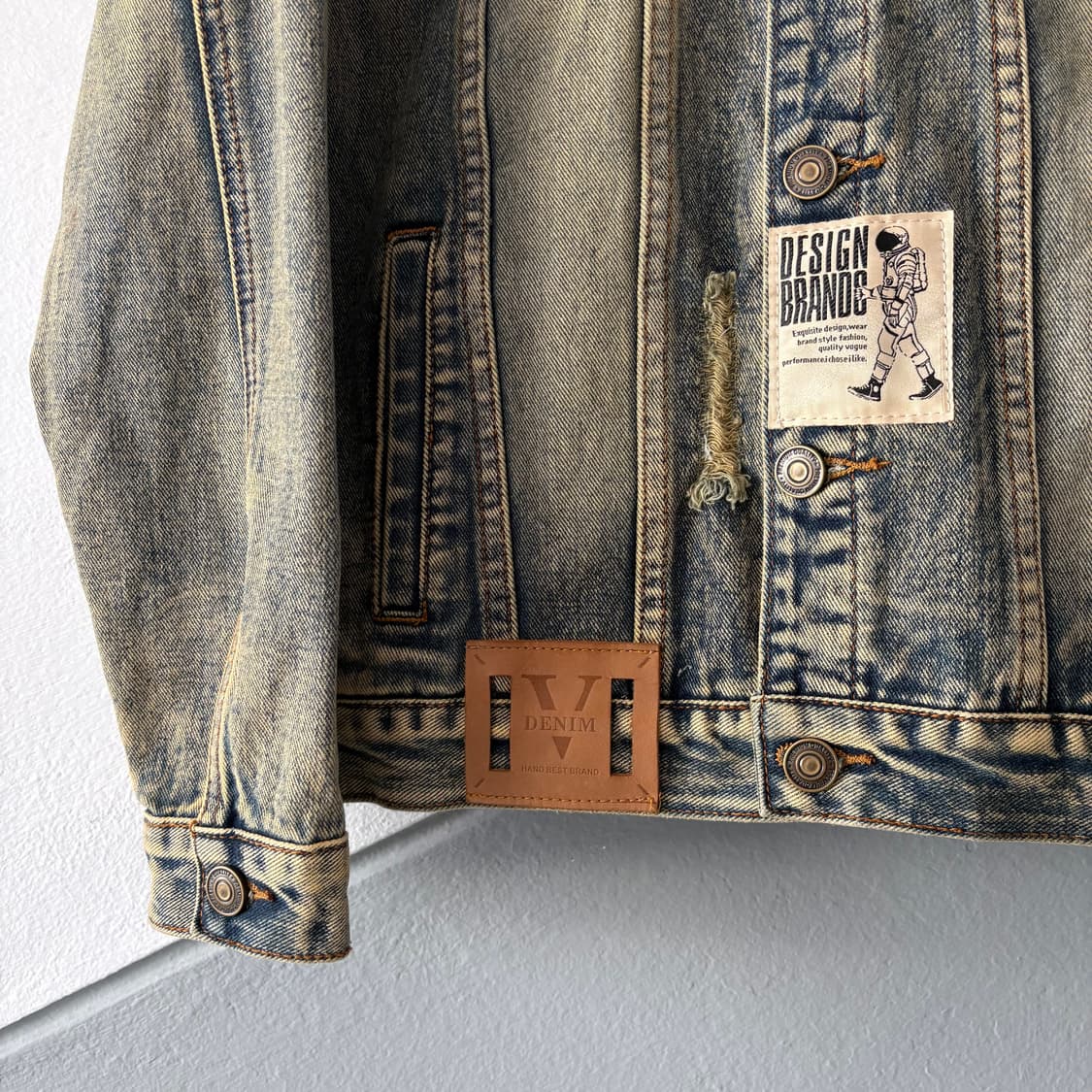 빈티지 워싱 & 디스트레스 데님자켓 상품이미지4