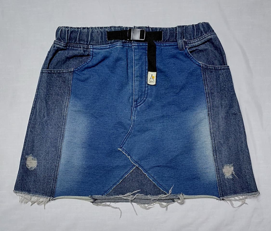 [1/26~28] Go Slow Caravan 패치워크 데님 밴딩 스커트 상품이미지1