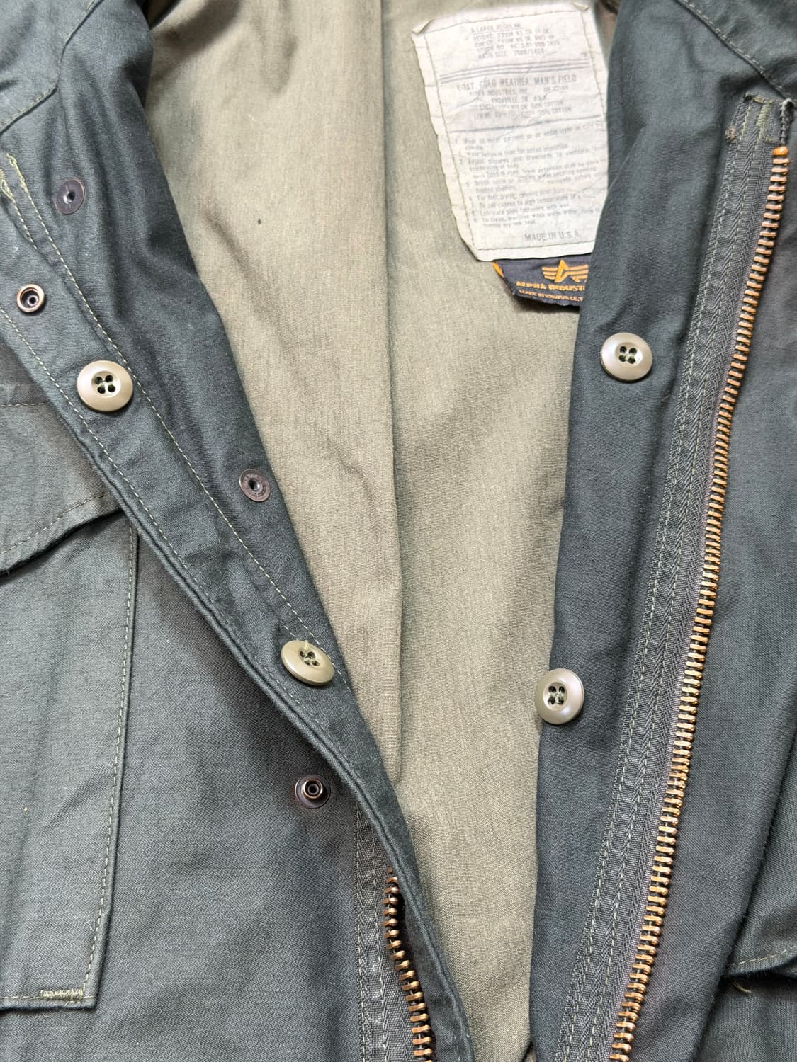 [XXL] 80s USA Alpha M65 Field Jacket 상품이미지5