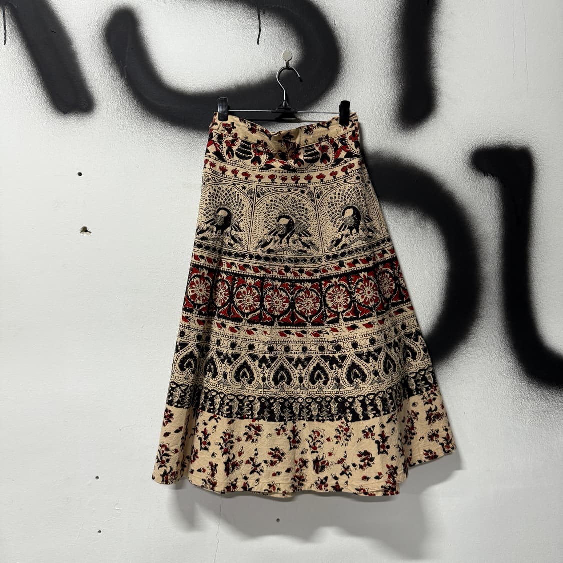 VTG 빈티지 보헤미안 에스닉 풀 패턴 랩 스커트 상품이미지2