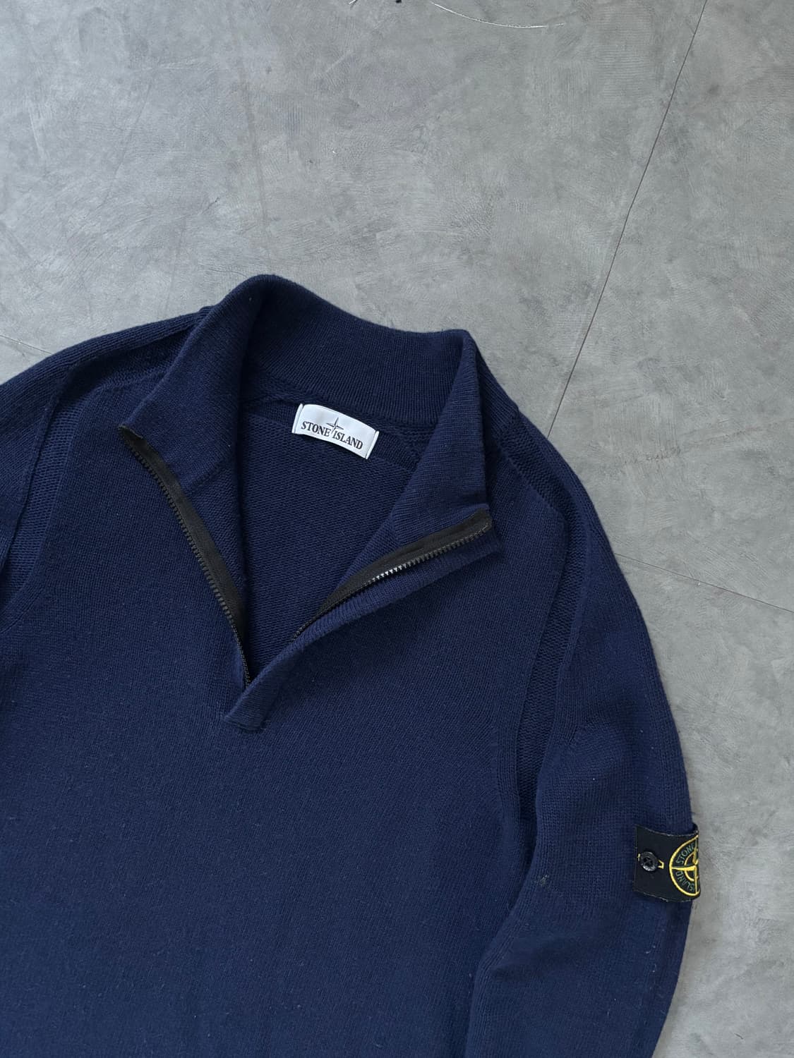 Stone-Island 스톤아일랜드 딥블루 와펜 하프 집업 니트  상품이미지2